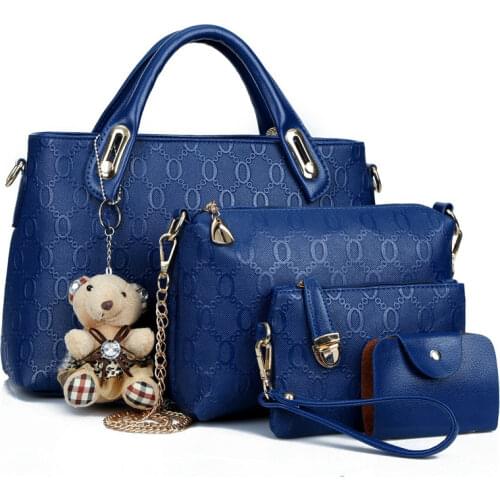 Composite Bags for Women Handbags Sets 4pc/set Pu Leather Fashion Designer Handbag Shoulder Bag Vintage Women Messenger Bag Tote