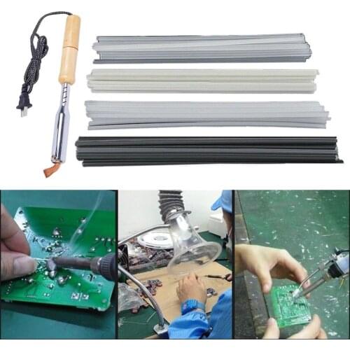 75W Iron Plastic Welding Kit For Repair TPO TEO PP In Car Bumpers Rod Mesh Auto Welder Electric Soldering Iron + Welding Rods