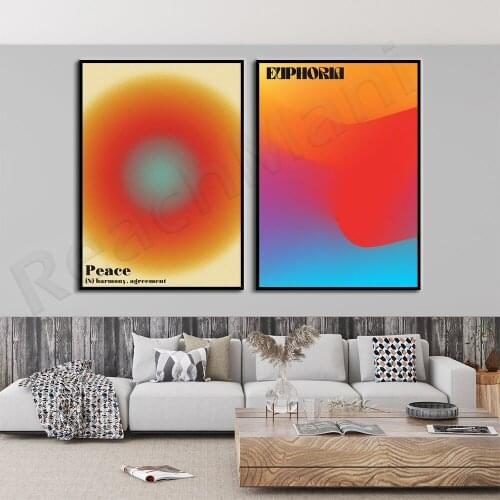 Peaceful retro printing, euphoric printing, abstract gradient, retro gradient euphoric poster, retro printing, bedroom decoratio