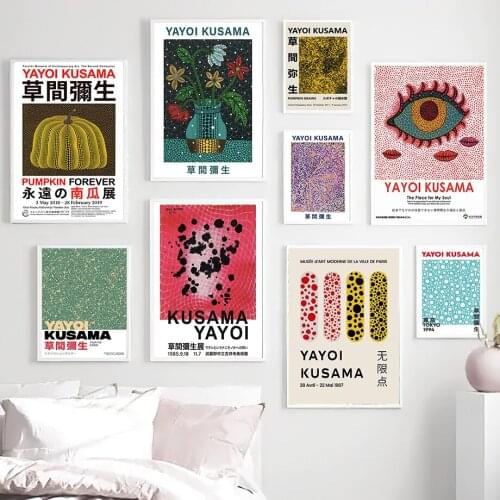Yayoi Kusama Pumpkin Forever Modern Abstract Wall Art Canvas Painting Nordic Posters And Prints Wall Pictures For Living Room