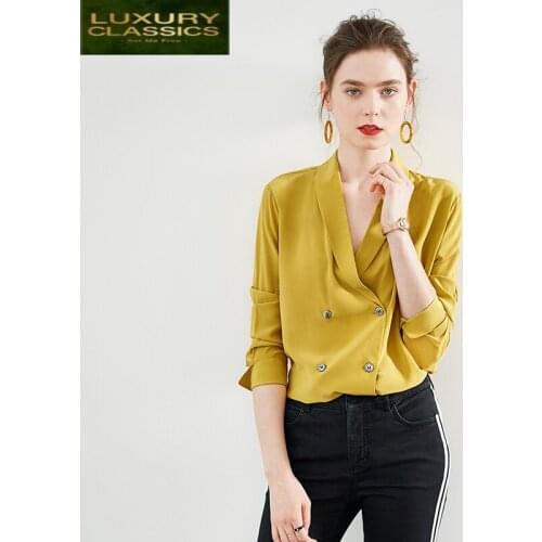 Real Summer Vintage 100% Slik Blouse Women Clothes 2021 Korean Fashion Blusas Elegant Ladies Womens Tops and Shirts 19468