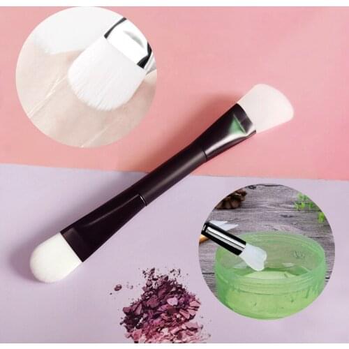 1Pcs Double-Ended Facial Mask Brush Skin-Care Concealer Makeup Brush Mask Face Care Applicator Silicone Fiber Wool Cosmetic Tool