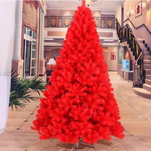 180CM 240CM Tall Luxury Encryption Red Christmas Tree Heavy Pine Artificial PVC Ximas Christmas Trees New Year Decoration