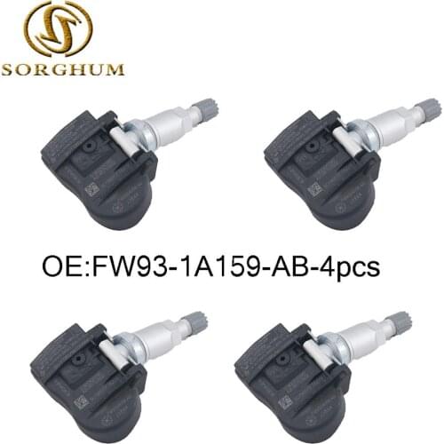 4pcs Tire Pressure Sensor, Car TPMS Tire Pressure Monitor Sensor Fit for Land Rover Jaguar X-Type XE XF XJ XK OE: FW93-1A159-AB