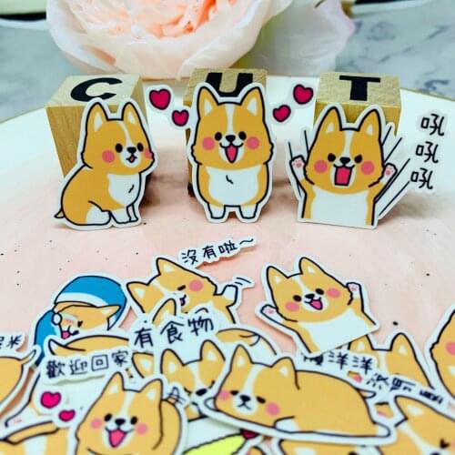 40pcs cute Little dog Kids Fun Paper Stickers Homemade Bookkeeping Decals on Laptop / Decorative scrapbooking / DIY