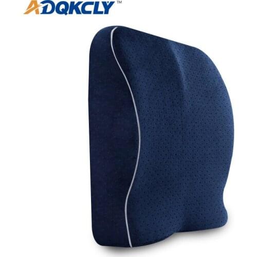 ADQKCLY Muti-Funcation Lumbar Pillow Memory Foam Waist Seat Cushion Soft Breathable Fabric 39*39*9cm for Car Office Seats Pillow