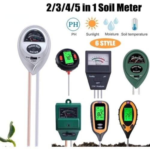 PH Soil Tester Soil Moisture Monitor Sunlight Temp Testers Acidity Alkali Test Tool Garden Plant Thermometer Hygrometer