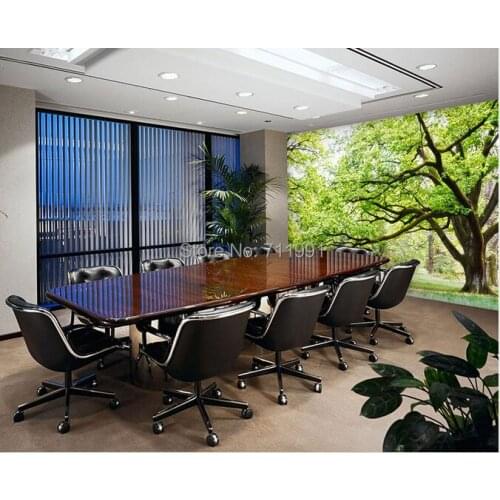 Free shipping custom modern 3D large mural wallpaper sun tree grassland landscape bedroom TV background wallpaper