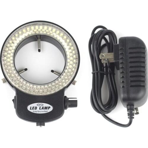 Black 144 LED Ring Light illuminator Lamp For Industry Stereo Microscope Camera Magnifier AC 110V-240V EU Plug / US Plug Adapter