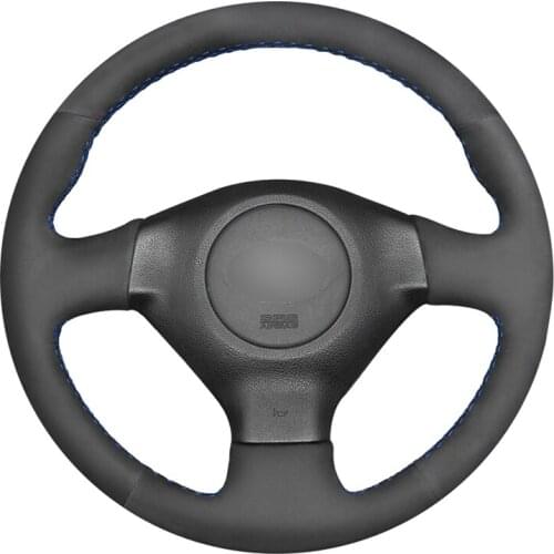 Black Suede Hand Sew Comfortable Soft Steering Wheel Cover for Subaru Forester Impreza WRX (WRX STI) Legacy Outback Saab 9-2X