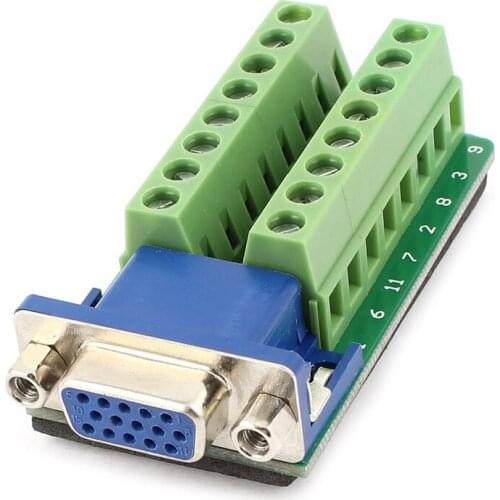 D-SUB DB15 Female 15Pin Jack Port to Terminal Breakout Board Connector