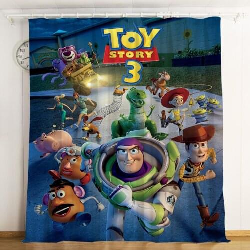 Disney Curtain Cartoon Toy Story Brushed Shading Blackout Custom Curtains Hook Grommet Top Princess Room Boys Birthday Gift
