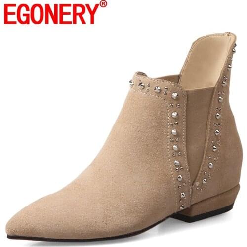 Egonery Women's Wedge Ankle Boots