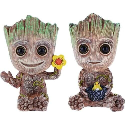 Resin Baby Tree Action Figure Aquarium Decoration Plant Flowerpot Home Decor Fish Tank Air Bubble Ornament Drived By Air Pump