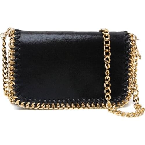 FIRMRANCH Womens Bag 2021 Japan and Korea New Minimalist Black Braided Chain Bag PVC Shoulder Designer Street Shot Square Bag