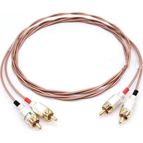 HIFI Pair RCA interconnect cable hifi audio signal wire with 24K Gold plated HI End RCA Connector