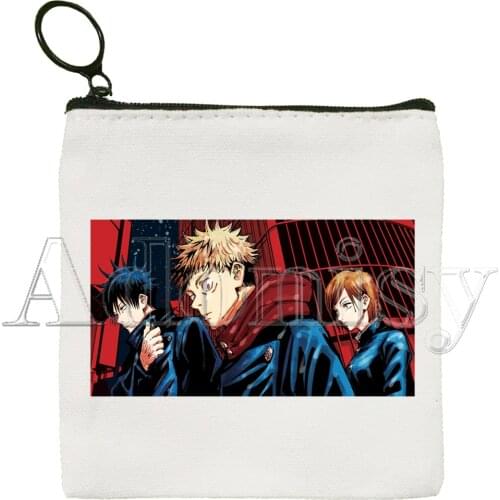 Anime Jujutsu Kaisen Gojo Satoru Yuji Canvas Coin Purse Coin Purse Collection Canvas Bag Small Wallet Zipper Key Bag Hand Gift