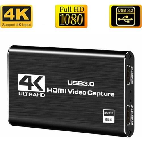 4K USB 3.0 Video Capture Card HDMI-compatible 1080P 60fps HD Video Recorder Grabber For OBS Capturing Game Card Live