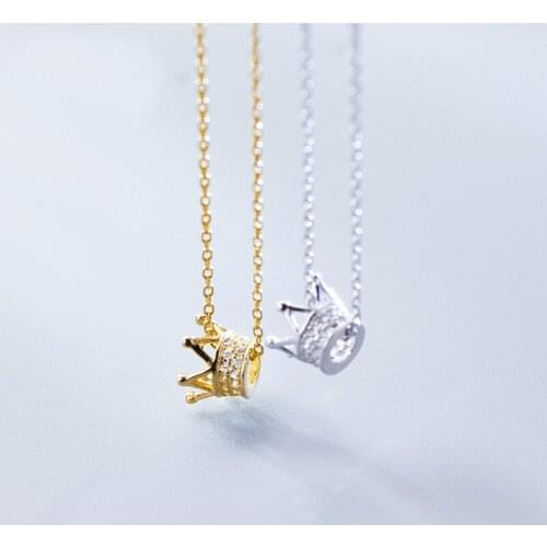 MloveAcc New Arrivals 925 Sterling Silver CZ Crown Necklaces & Pendants for Women Fashion sterling-silver-jewelry