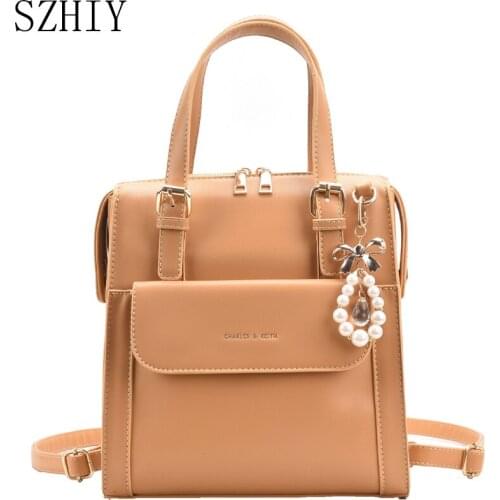 Multifunction Bag Packs for Girls Backpack Luxury Designer Handbag women Crossbody Bolsa Mochila Feminina Pearl Torebki Shoulder