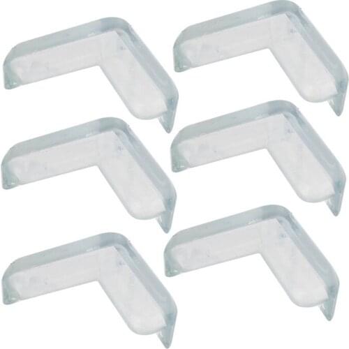 6 Pcs Soft Rubber Desk Corner Pad Cover Protector Cushion Transparent