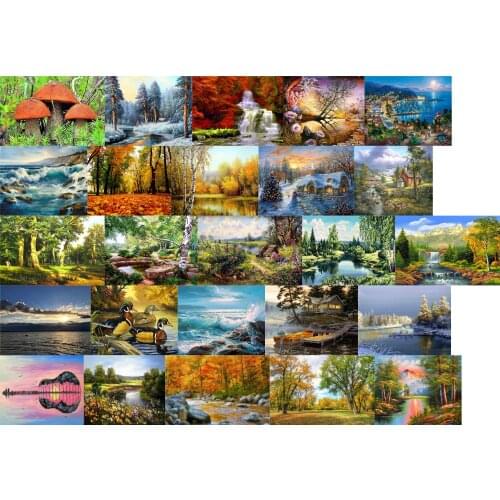 Y03810 Landscape Tree cross stitch kit people 18ct 14ct 11ct count print canvas stitches embroidery DIY handmade needlework