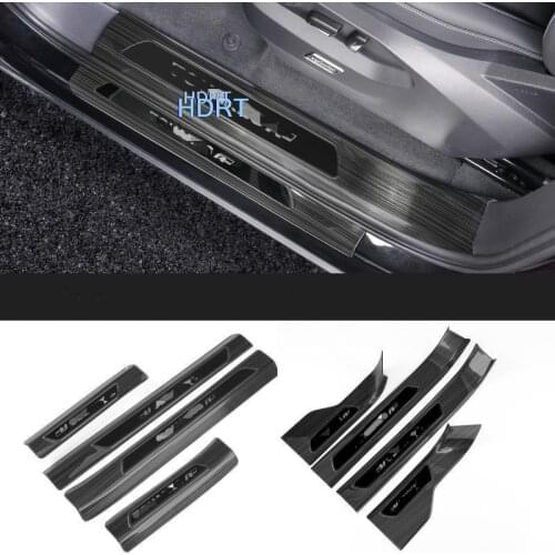For Volkswagen Touareg 2019 2020 2021 Car Accessories Door Threshold Pad Sills Scuff Plate Welcome Pedal Cover Sticker Trim