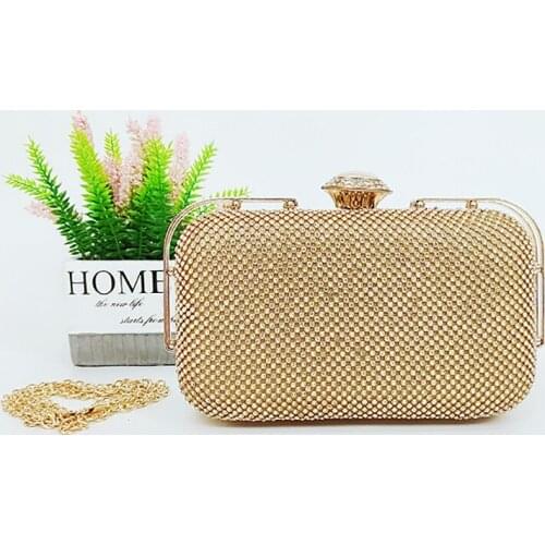 Diamond crown buckle evening new magic color square ladies bag PU small square bag