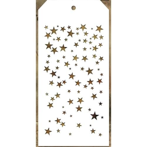 2021 New Label Tag Plastic Stencil For DIY Craft Making Star Pattern Scrapbooking Background Greeting Card No Metal Cutting Dies