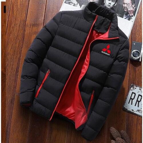 2021 New Autumn Winter Thickened Mitsubishi Sports Jacket Men Zipper Cardigan Casual Coat Warm Cotton-Padded Jacket
