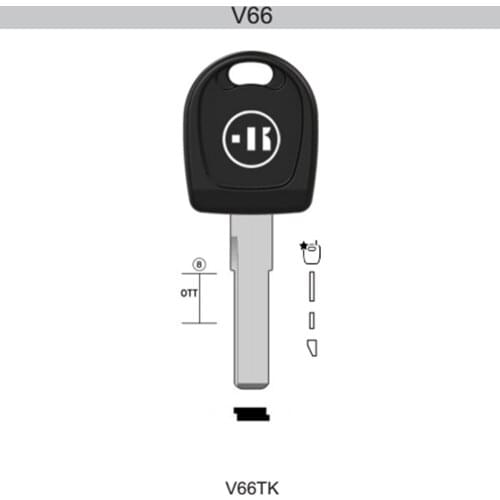 Original KEYLINE HU66 Key blade Key case for Volkswagen with slot Keyline V66TK HU66TE straight remote key case for VW FreeShip