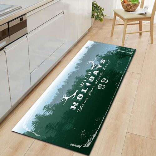 Dazzling Colorful Non-Slip Kitchen Mat Bedroom Floor Living Room Wood Grain Carpet Entrance Doormat Washable Bathroom Long Rug