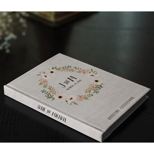 Personalized Floral Wedding Guest Book Alternatives，White Guestbook，Wedding Guestbook Album，Custom Flower Printable Guestbook