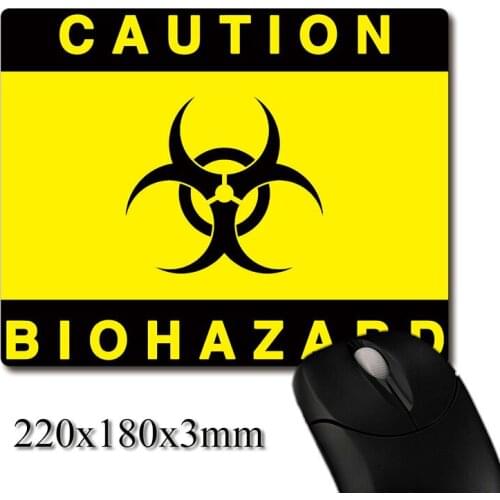 Biochemical contamination warning label printed Heavy weaving anti-slip rubber pad office mouse pad Coaster Party favor gifts