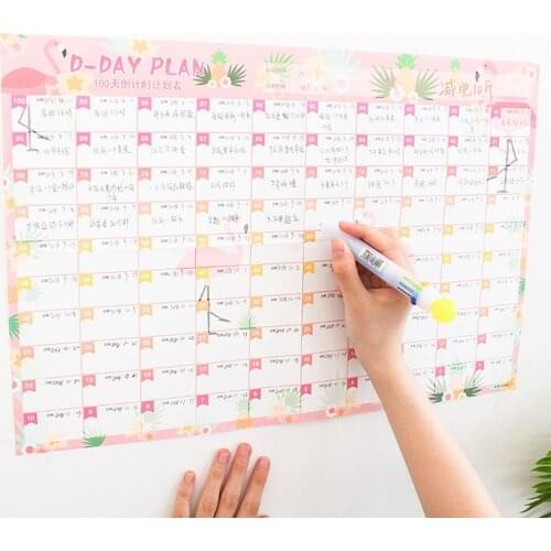 Self Discipline Form Plan Record Book Well Planned Table Design Color Distinction Notebook Lovely Printing Sticker Wall Sticker