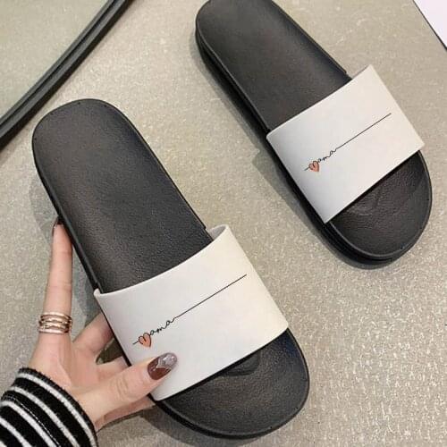 Gift For Mother Pink Love Heart 2021 Summer Fashion Open Toe Flip Flops Aesthetic Indoor Bedroom Home Shoes ladies