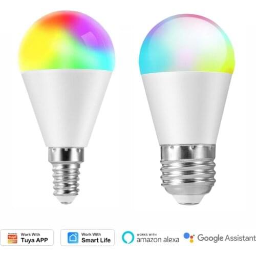 6W WiFi RGB LED Blub E27 E26 E14 B22 Energy Saving Dimming Smart Home Automation Voice Control Work With Siri Alexa Google Home