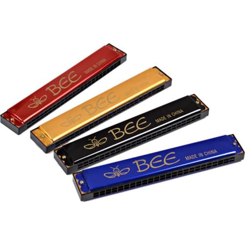 High Quality Metal 24 Holes Tremolo Harmonica Children Musical Toys Mouth Organ as the best gift for kids