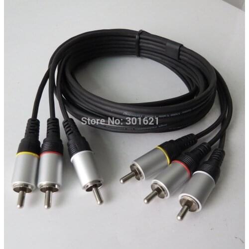 1.50meter TRIPLE 3 RCA PHONO Male Plug to Plug Audio COMPOSITE Video AV Cable TV Lead