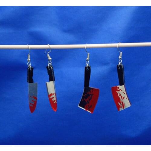 1 Pair Exaggerated Cool Punk Knife Earrings Halloween Earrings Knife Earrings Horror Jewelry Women Earrings Gothic Jewelry