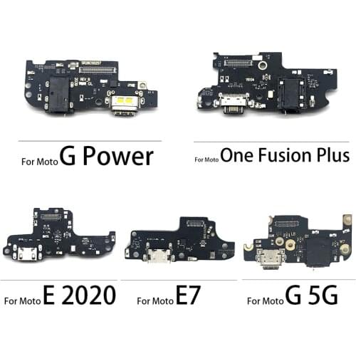 10Pcs/Lot, Dock Connector Micro USB Charger Charging Port Flex Cable Board For Moto G 5G Power / E7 / E 2020 / One Fusion Plus
