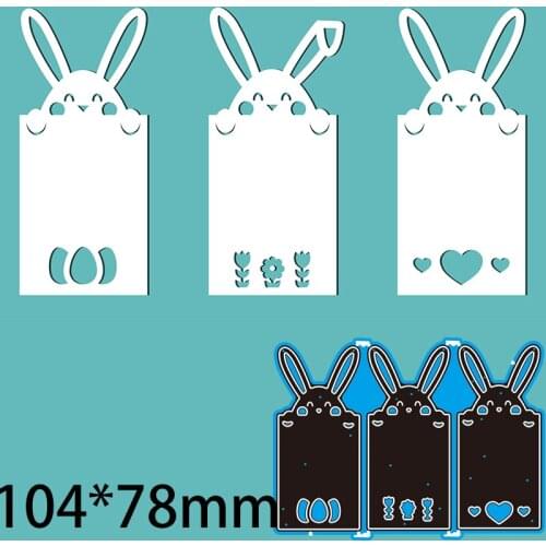 104*78mm Cute Rabbit Card Metal cutting Dies Craft Embossing Scrapbooking paper craft Greeting Card