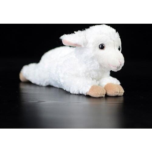 17cm Lovely Lie Sheep Simulated Dolls Cute White Ovis Aries Soft Small Animal Kawaii Stuffed Plush Toy Kids Christmas Gift Mini