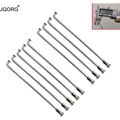 28 Pieces A Lot 9G Become 10G Diameter 3.5-3.2mm Butted Motorcycle Spokes Lighting Sliver Color J-bend Round Electric Bike Spoke