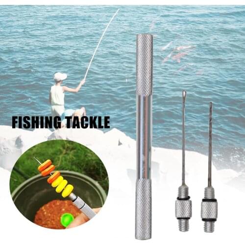 3Pcs Aluminium Alloy Carp Fishing Rigging Baiting Needles Boillie Drill Fishing Gear Knot Bait Needle Hole Drill Bits Tackle Set