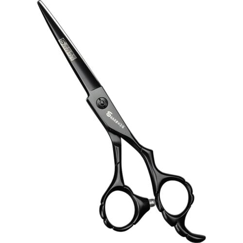6’’ inch black professional barber hairdresser scissors haircut scissors special serrated scissors and flat scissors