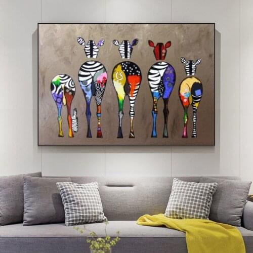 Abstract Zebra Canvas Art Paintings On The Wall African Animals Art Posters and Prints For Modern Living Room Wall Decor