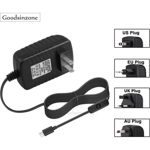 Raspberry Pi 4 Power Supply USB C 5V 3A Charger Adapter USB-C For Raspberry Pi 4 model B 4B