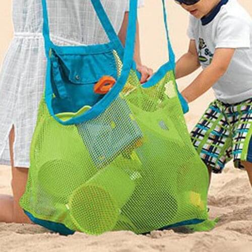 Large Mesh Beach Bag Outdoor Childrens Beach Toys Fast Storage Bag Sand Dredging Tool Sundries Storage Mesh Bag #SW