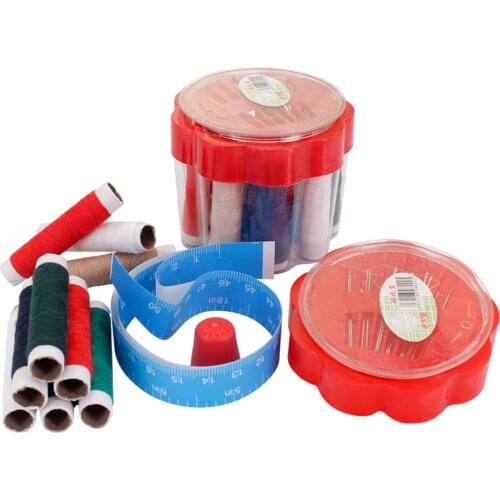 Household Portable Box Paper Ruler Thimble Threads Combination Cross Stitch Sewing Tool Kit TH2355
